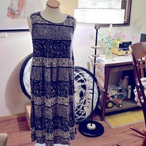 Blue paisley patchwork summer dress Croft & Barrow 16